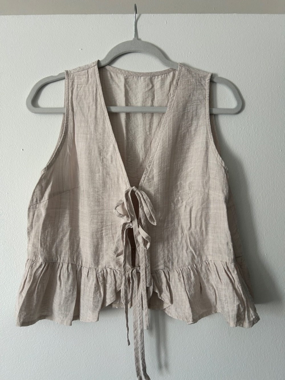 Tie front linen like top